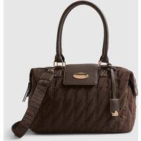 River Island Quilted Top Handle Weekend Bag Chocolate