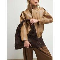 River Island Faux Leather Shoulder Bag Chocolate