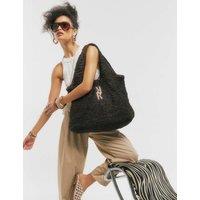 River Island Raffia Shoulder Bag Chocolate
