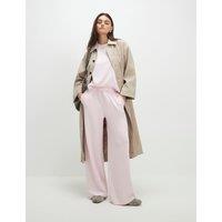 River Island Neoprene Wide Leg Joggers Light Pink