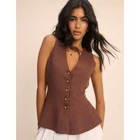 Nobody's Child Knitted Waistcoat Brown