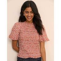 Nobody's Child Floral Shirred Top Pink