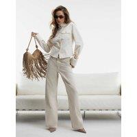 River Island High Waisted Relaxed Straight Leg Jeans White