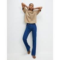 River Island Stretch High Waisted Straight Leg Jeans Bright Blue