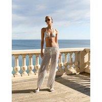 4th & Reckless Polka Dot Drawstring Relaxed Beach Trousers White Mix