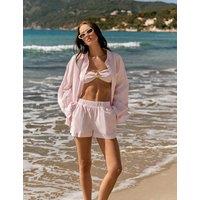 4th & Reckless Pure Cotton Beach Cover Up Shirt Pink