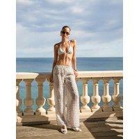 4th & Reckless Polka Dot Tie Detail Halterneck Bikini Top White Mix