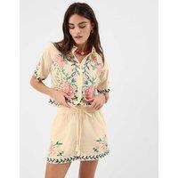 ACCESSORIZE Pure Cotton Embroidered Drawstring Shorts Multi