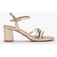 Carvela Wide Fit Metallic Block Heel Sandals Gold