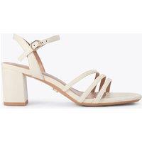 Carvela Wide Fit Ankle Strap Block Heel Sandals Cream