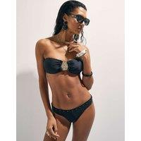River Island Padded Bandeau Bikini Top Black