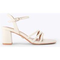Carvela Wide Fit Ankle Strap Block Heel Sandals Cream