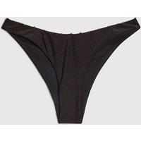 River Island High Leg Bikini Bottoms Black