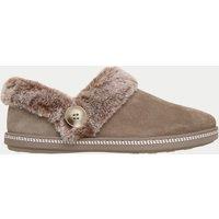 Skechers Cozy Campfire Round Toe Mule Slippers Taupe