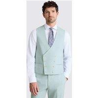 MOSS Slim Fit Wool Blend Marl Waistcoat Aqua