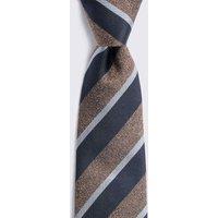 MOSS Striped Pure Silk Tie Navy Mix