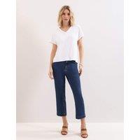 Phase Eight Pure Cotton Textured V-Neck T-Shirt White