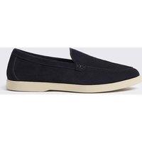 MOSS Suede Slip On Loafers Navy