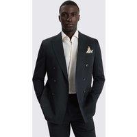 MOSS Slim Fit Cotton Rich Double Breasted Suit Jacket Black