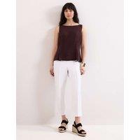 Phase Eight Cotton Blend Slim Fit Cropped Trousers White