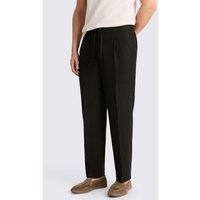 MOSS Tailored Fit Linen Rich Lightweight Trousers Black