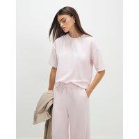 River Island Neoprene Boxy T-Shirt Light Pink