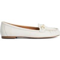 Dune London Suede Trim Flat Loafers White