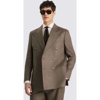 MOSS Relaxed Fit Pure Linen Double Breasted Suit Jacket Taupe