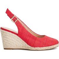 Dune London Leather Wide Fit Wedge Slingback Sandals Red