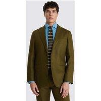 MOSS Tailored Fit Pure Linen Suit Jacket Olive