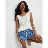 River Island Denim Striped High Waisted Shorts Denim Mix