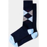 Hackett 2 Pack Argyle & Polka Dot Cotton Rich Socks Blue Mix