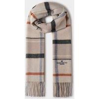 Hackett Wool Rich Plaid Logo Scarf Beige Mix