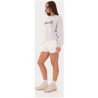 4th & Reckless Pure Cotton Embroidered Relaxed Sweatshirt Light Grey