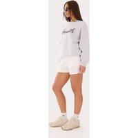 4th & Reckless Pure Cotton Embroidered Relaxed Sweatshirt Light Grey