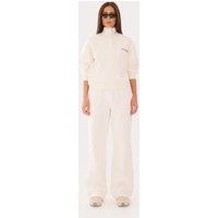 4th & Reckless Pure Cotton Half Zip Relaxed Sweatshirt White