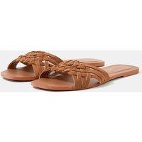 ACCESSORIZE Leather Woven Sandals Tan