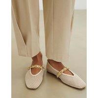 River Island Flat Ballet Pumps Cream