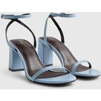 River Island Ankle Strap Block Heel Sandals Light Blue
