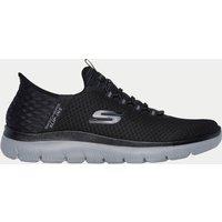 Skechers Summits Wide Fit Slip On Sports Trainers Black Mix