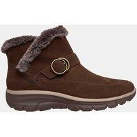 Skechers Easy Going Suede Faux Fur Lining Ankle Boots Chocolate