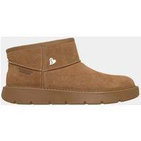 Skechers Keepsakes Cosy Mini Suede Flat Ankle Boots Tan