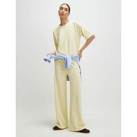 River Island Drawstring Wide Leg Joggers Yellow