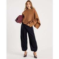 River Island Elasticated Waist Cuffed Balloon Trousers Black