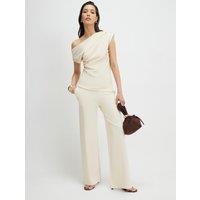 River Island Jersey One Shoulder Top Cream