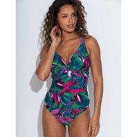 Pour Moi Heatwave Tummy Control Twist Front Tankini Top Black Mix