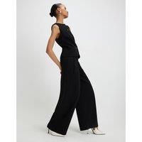 River Island Tailored Wide Leg Trousers Black