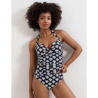 Phase Eight Shell Print High Waisted Bikini Bottoms Navy Mix