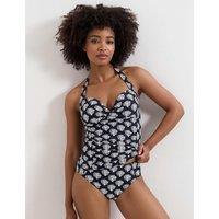 Phase Eight Shell Print Padded Halterneck Tankini Top Navy Mix