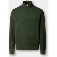 Hackett Pure Cotton Half Zip Jumper Khaki